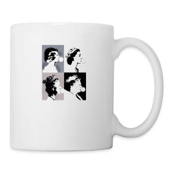 Queen II -Elizabeth England Queen,Kaugummi,pop-art - Tasse - Weiß - Rechts