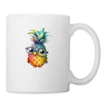 Ananas Charakter mit Brille - Tasse - Weiß - Rechts