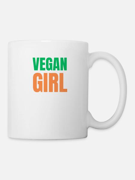 VEGAN GIRL - Tasse - Weiß