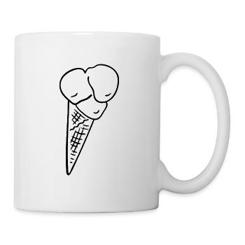 Crème glacée gaufre - Mug blanc - blanc - Droite