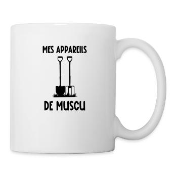 mes appareils de muscu - Mug blanc - blanc - Droite