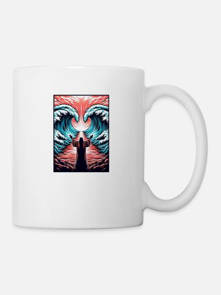 Moses teilt das Meer. - Tasse - Weiß
