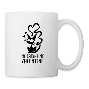 My cat is my valentine - Mug blanc - blanc - Droite