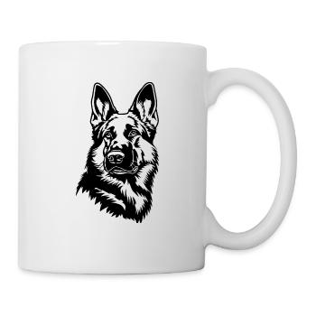Tête de chien de berger allemand - Mug blanc - blanc - Droite