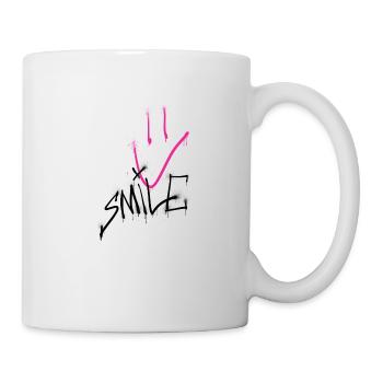 Smile black pink 001 - Mug - white - Right