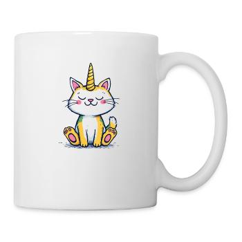 Einhornkatze - Tasse - Weiß - Rechts
