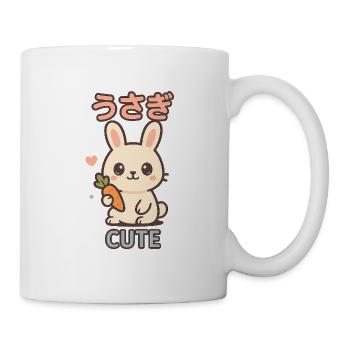 Kawaii Bunny with Carrot - Usagi Style - Mug - white - Right