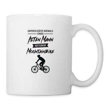Alter Mann Mit Mountainbike - MTB Spruch Geschenk - Mug - white - Right