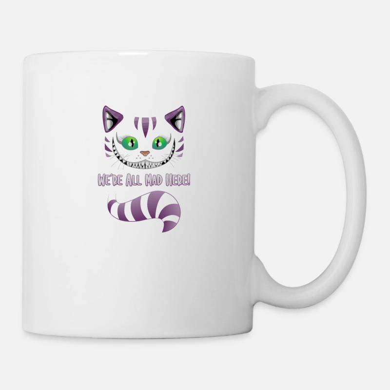 We´re all mad here - Katze Kater Geschenkidee - Mug blanc - blanc