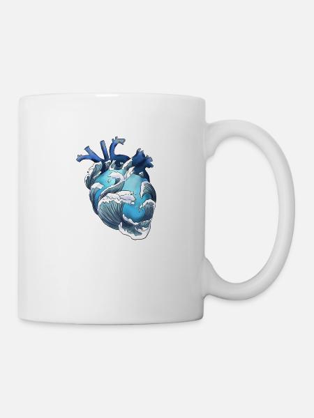 Anatomie du cœur des vagues - Mug blanc - blanc