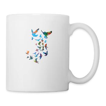 sourds,pigeons,oiseaux,vole d’oiseau,coloré,graffiti, - Mug blanc - blanc - Droite
