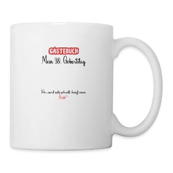 30 Geburtstag Gästebuch 1. Unterschrift gegen kuss - Tasse - Weiß - Rechts