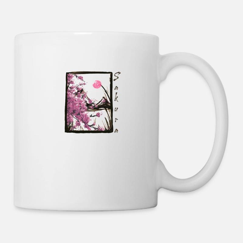 Sakura Fleurs japonaises de cerisier Arbre à fleurs de cerisier - Mug blanc - blanc