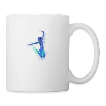sauter, bronzage, danseur, graffiti, bleu, vert, joie - Mug blanc - blanc - Droite