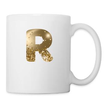 Personalisierbar Monogramm R Gold Glitter - Tasse - Weiß - Rechts