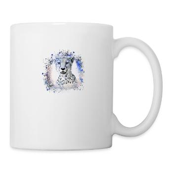 léopard, chat, chat sauvage, graffiti, peinture, bleu - Mug blanc - blanc - Droite