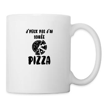 Je peux pas j'ai soirée pizza - Mug blanc - blanc - Droite