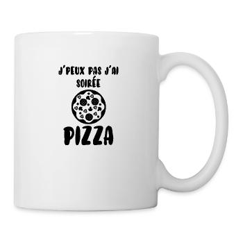 Je peux pas j'ai soirée pizza - Mug blanc - blanc - Droite
