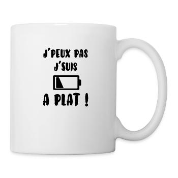 J’peux pas j´suis à plat - Mug blanc - blanc - Droite