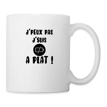 J’peux pas j´suis à plat - Mug blanc - blanc - Droite