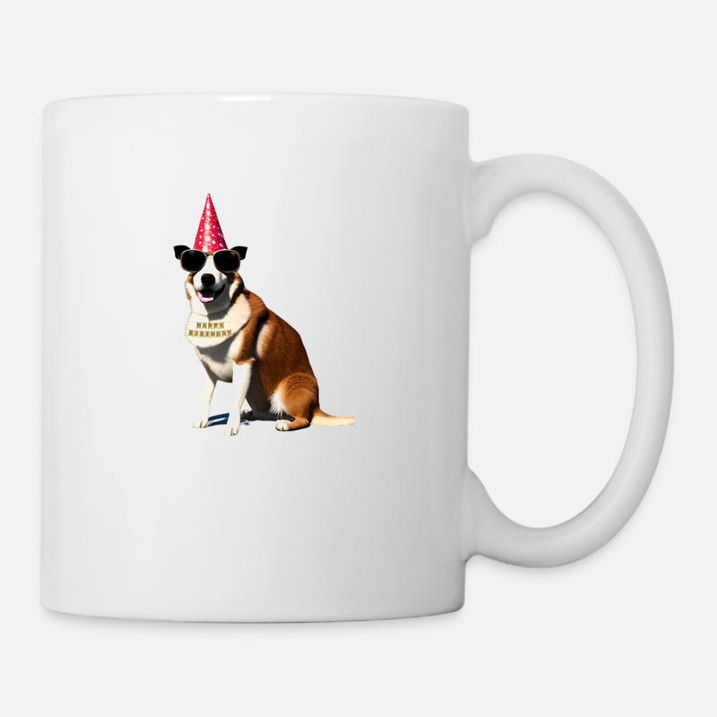 Joyeux anniversaire chien - Mug blanc - blanc