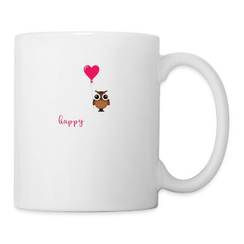 Valentine's Day Owl Heart Happy Valentine's Day - Mug blanc - blanc - Droite