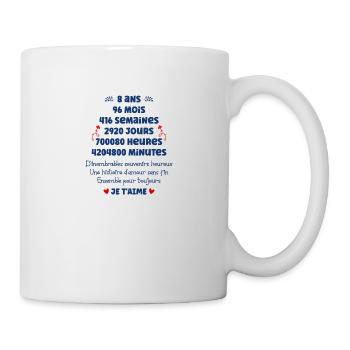 Amour 8 ans - Mug blanc - blanc - Droite