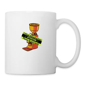 Die Kritische Infrastruktur namens Kaffeemaschine - Tasse - Weiß - Rechts
