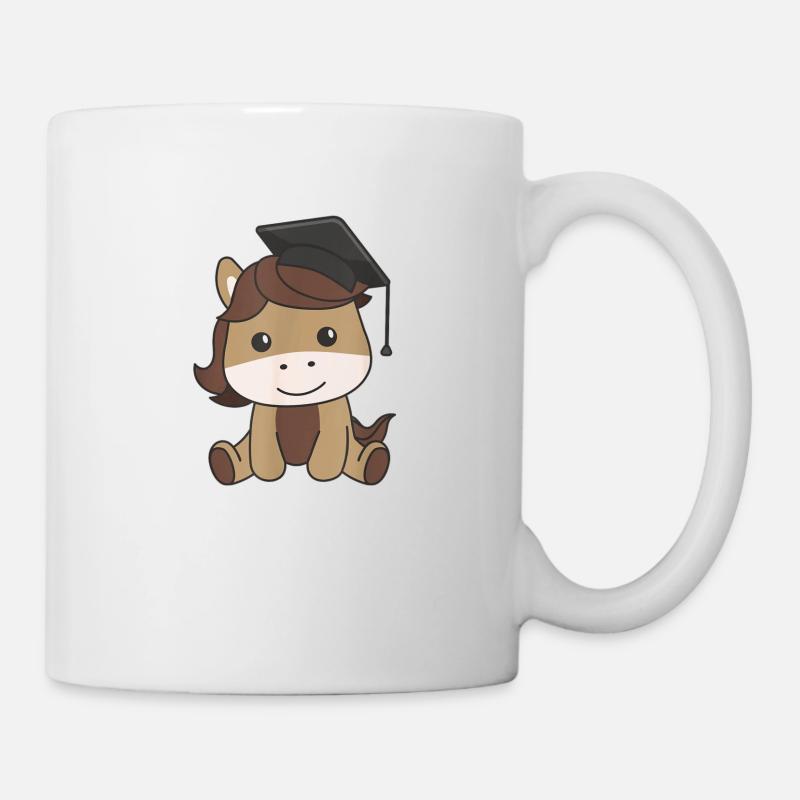 Kids School Kindergarten Horse Graduation - Mug blanc - blanc