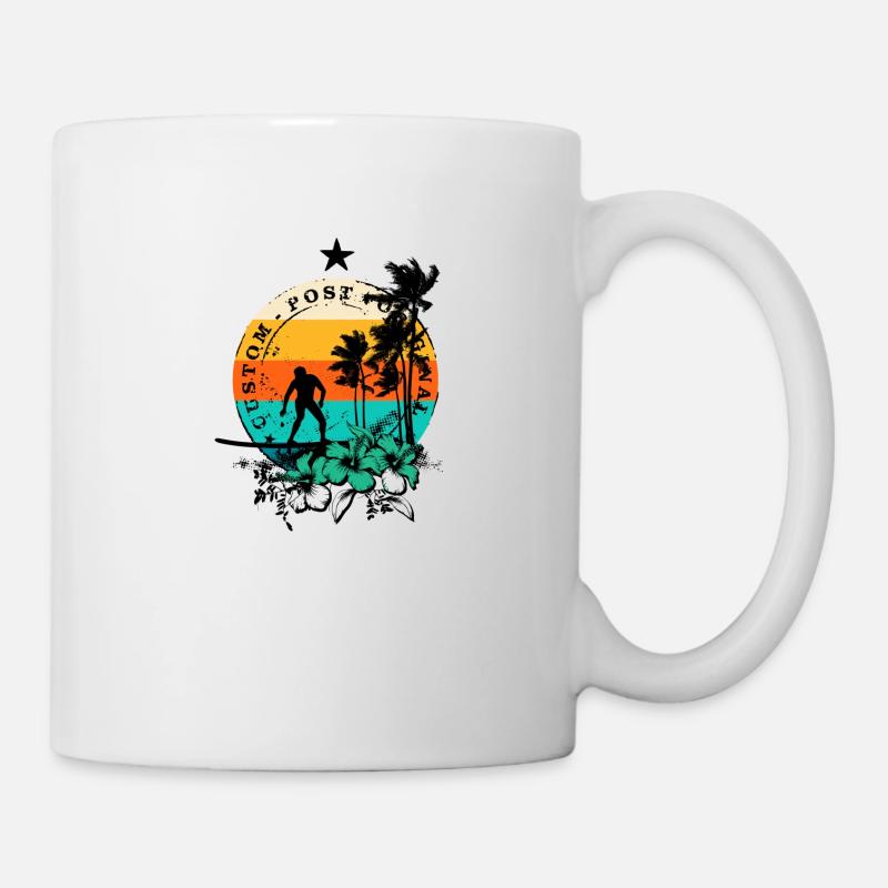 Surf rétro - Mug blanc - blanc