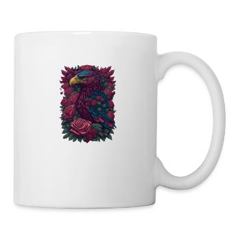 Adler Umgeben mit Rosen Cool - Tasse - Weiß - Rechts
