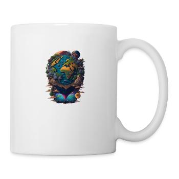 Planet Erde Welt Planeten Abstrakt - Tasse - Weiß - Rechts