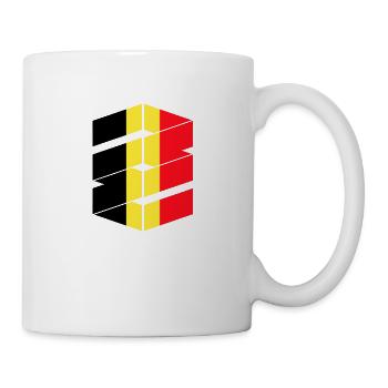 Belgien Flagge Vintage Belgische Fahne Used Look - Tasse - Weiß - Rechts
