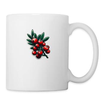 Red berry branch - Tasse - Weiß - Rechts