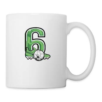 Fussball 6 Jahre - Tasse - Weiß - Rechts