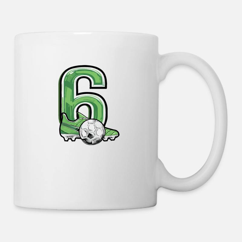 Fussball 6 Jahre - Tasse - Weiß