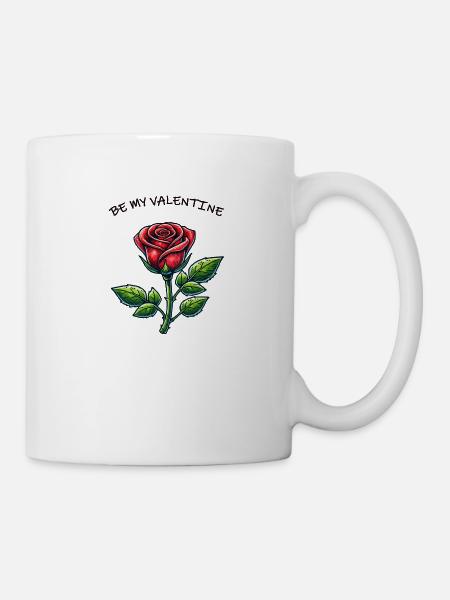 rose valentine - Tasse - Weiß