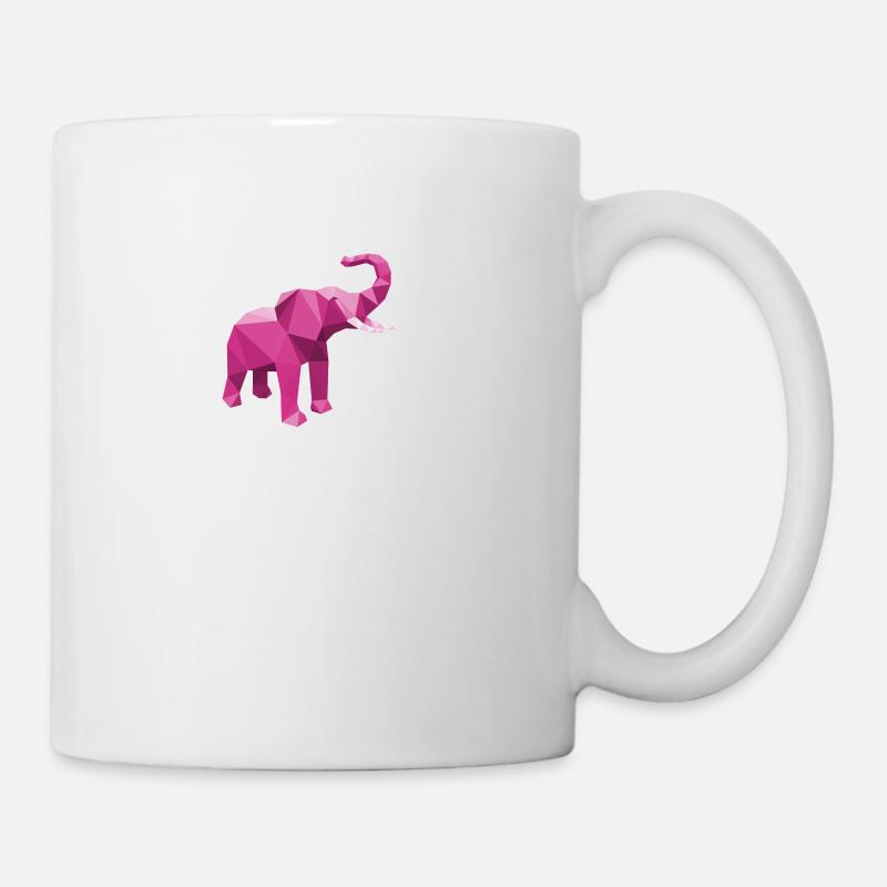 Rose éléphant avec effet LowPoly élégant - Mug blanc - blanc
