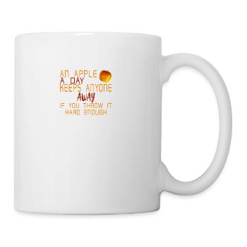 Ein Apfel am Tag - Geschenkidee Lustiger Spruch - Tasse - Weiß - Rechts