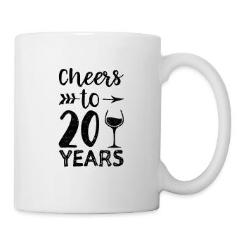 Cheers To 20 Years - 20. Geburtstag - Tasse - Weiß - Rechts