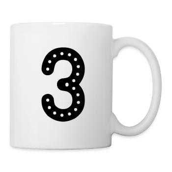 3 JAHRE. 3. JAHRESTAG. GEBURTSTAG 3 JAHRE. 3 - Tasse - Weiß - Rechts