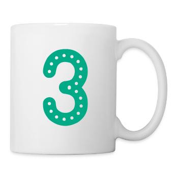 3 JAHRE. 3. JAHRESTAG. GEBURTSTAG 3 JAHRE. 3 - Tasse - Weiß - Rechts