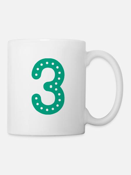 3 JAHRE. 3. JAHRESTAG. GEBURTSTAG 3 JAHRE. 3 - Tasse - Weiß