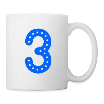 3 JAHRE. 3. JAHRESTAG. GEBURTSTAG 3 JAHRE. 3 - Tasse - Weiß - Rechts