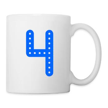 4 YEARS. 4th ANNIVERSARY. BIRTHDAY 4 YEARS. 4 - Mug - white - Right