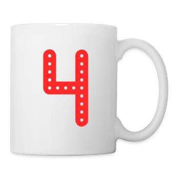 4 YEARS. 4th ANNIVERSARY. BIRTHDAY 4 YEARS. 4 - Mug - white - Right