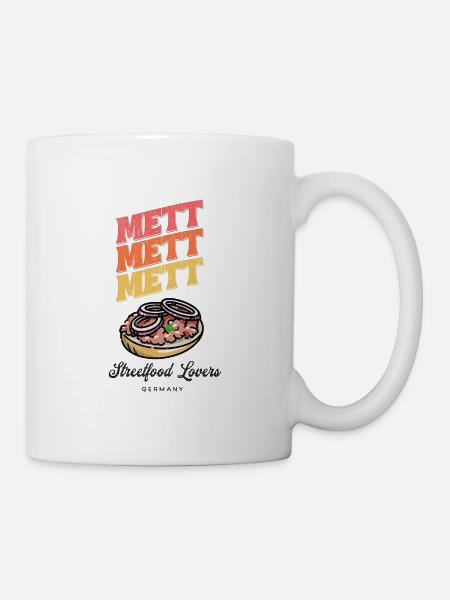 Mett Streetfood Essen Zwiebel Brötchen - Tasse - Weiß