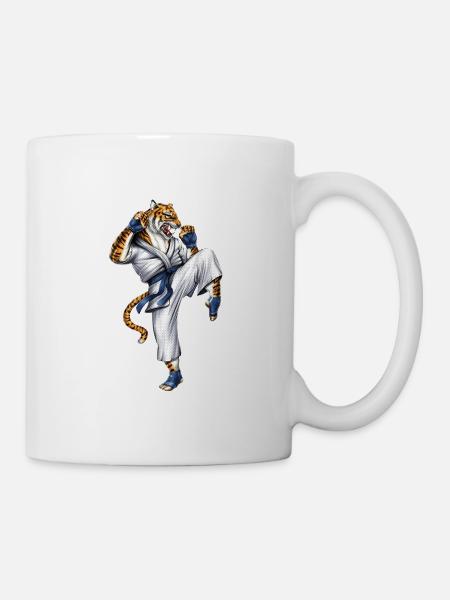 Kampfkunst-Tiger - Tasse - Weiß