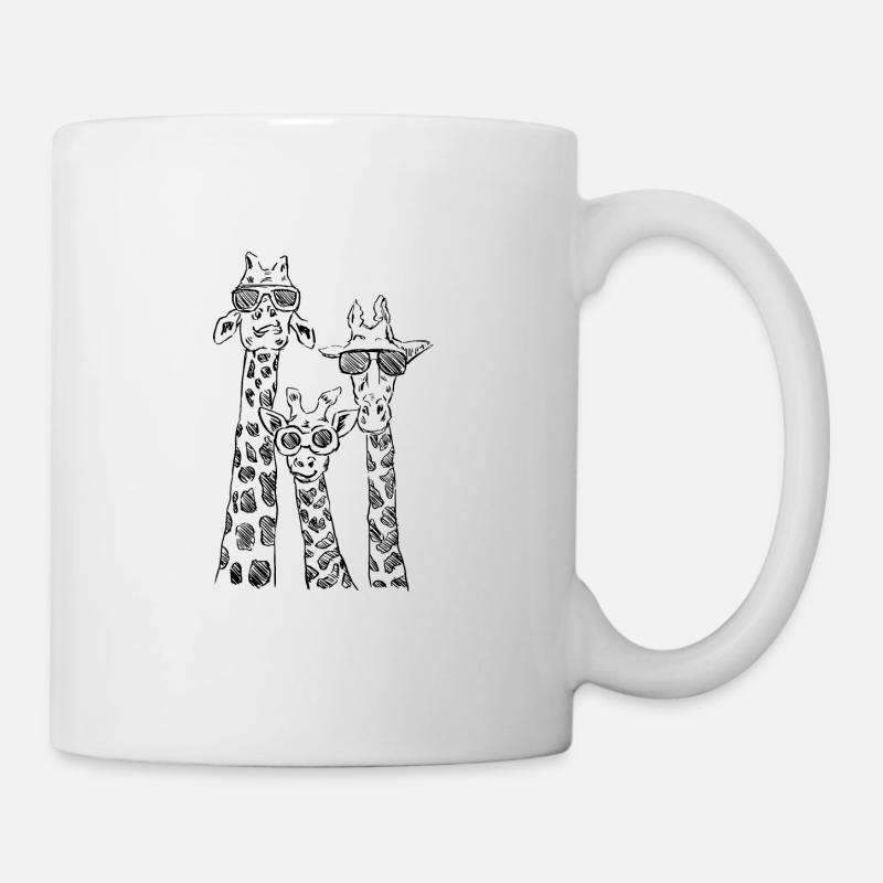 Cool giraffes with sunglasses - Mug - white