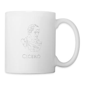 ritratto di Cicerone, disegno tratteggiato, bianco - Tasse - Weiß - Rechts